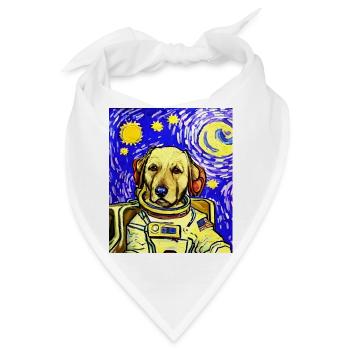 Astronautenhund Van Gogh - Bandana - Weiß - Vorne