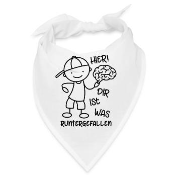 Strichmännchen Gehirn - Dir ist was runtergefallen - Bandana - Weiß - Vorne