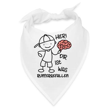 Hier! Dir ist was runtergefallen! Strichmännchen - Bandana - Weiß - Vorne