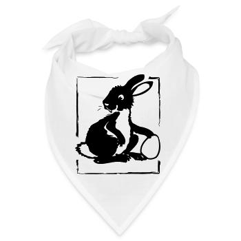 Bunny with Egg in a Frame | Vectorgraphic - Bandana - Weiß - Vorne