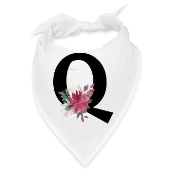 Blumenbuchstabe q - Bandana - Weiß - Vorne