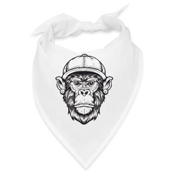 Funky Affe - Bandana - Weiß - Vorne