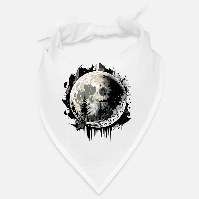 Moon Color Drop Black White Bandana