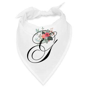 Buchstabe g blumig - Bandana - Weiß - Vorne
