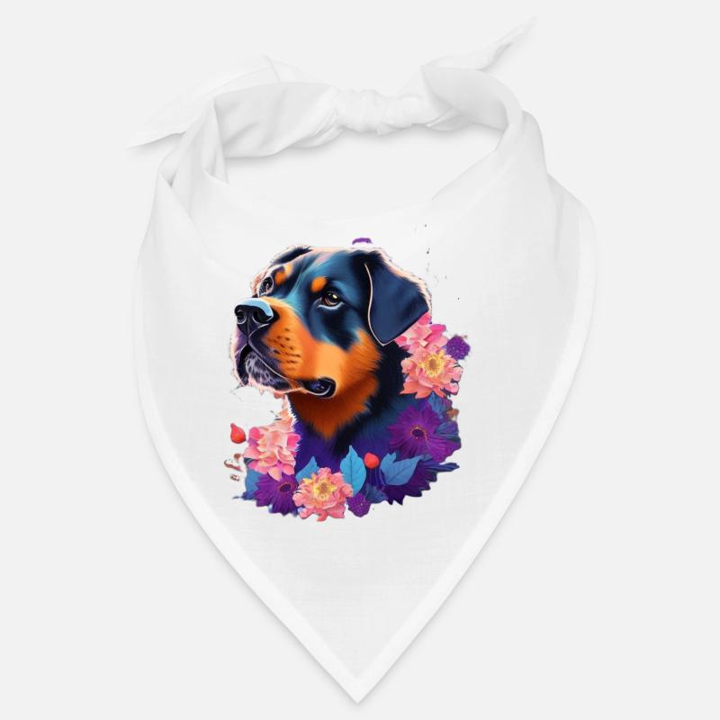 Rottweiler - Bandana - blanc