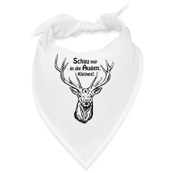 Hirschkopf - Schau mir in die Augen! - Bandana - Weiß - Vorne