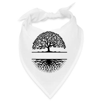 Baum mit Wurzeln Banner - Bandana - Weiß - Vorne