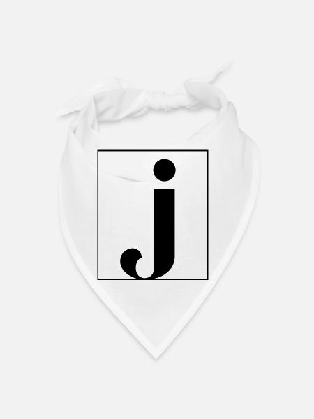 Lettre alphabet j - Bandana - blanc