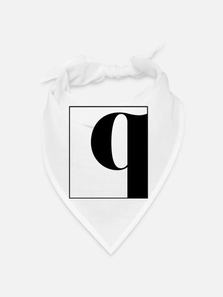 Buchstabenalphabet q - Bandana - Weiß - Vorne