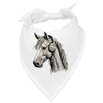 Cork, das audiophile Pferd - Bandana - Weiß - Vorne