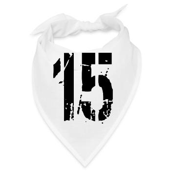 15 Zahl 15 Jahre - Bandana - Weiß - Vorne