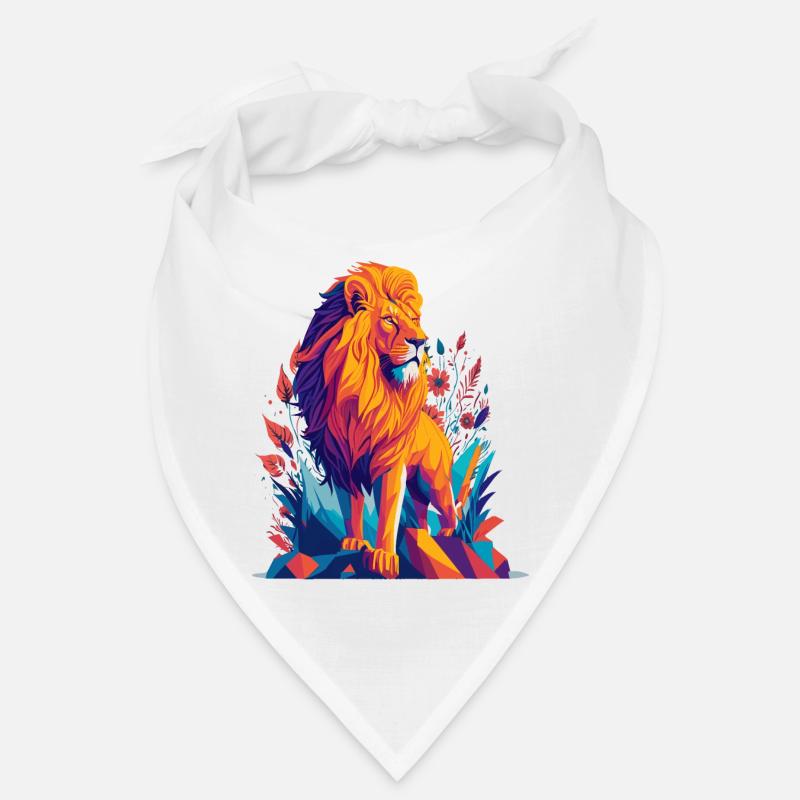 Polygone du Lion - Illustration animale colorée Bandana