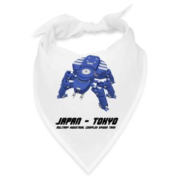 Cyberpunk Mecha A.I. Cosplay Anime Roboter T-Shirt - Bandana - Weiß - Vorne