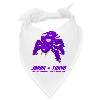 Cyberpunk Mecha A.I. Cosplay Anime Roboter T-Shirt - Bandana - Weiß - Vorne