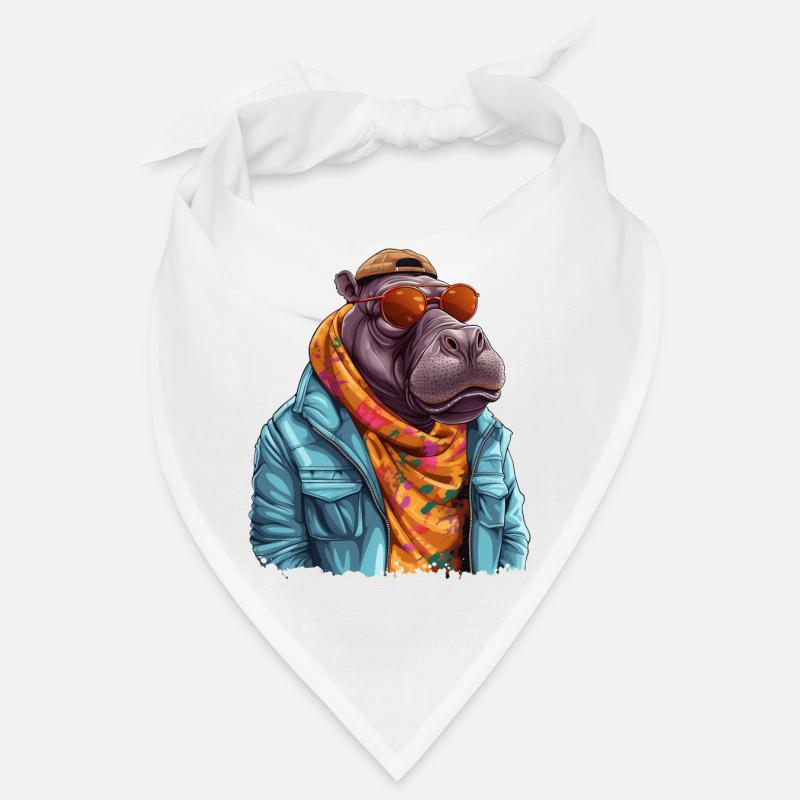 Hippopotamus Graffiti. Hidden strength and power. Bandana