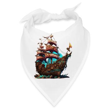 Pirate ship - Bandana - Weiß - Vorne