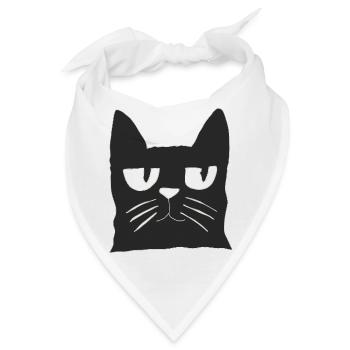 katze schwarz - Bandana - Weiß - Vorne