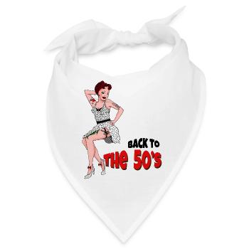 Zurück zu den 50er Jahren Pin-ups - Bandana - Weiß - Vorne