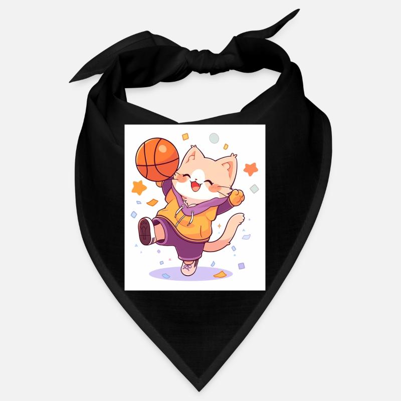 Katze mit Basketball Bandana