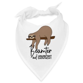 Beamter auf Lebenszeit - Faultier - Bandana - Weiß - Vorne