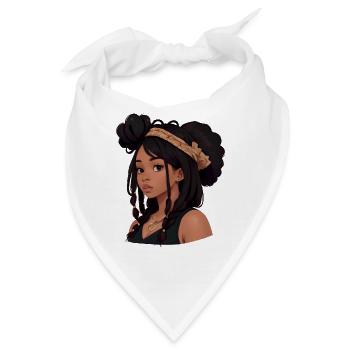Hübsche Frau mit Dreadlocks - Bandana - Weiß - Vorne