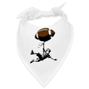 Banksy Style Jung mit American Football Luftballon - Bandana - Weiß - Vorne
