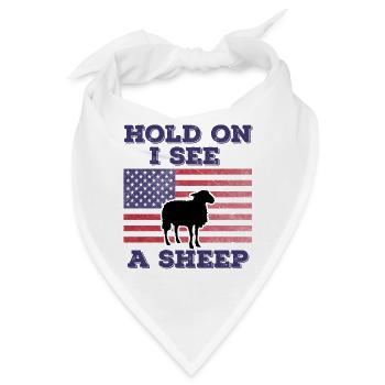 Schaf Amerikanische Flagge Lustiges Original-Geschenk - Bandana - Weiß - Vorne
