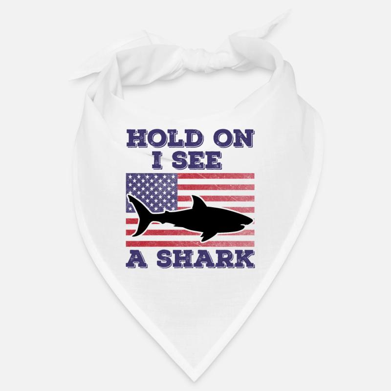 Requin Drapeau Américain Cadeau Original Drôle Bandana