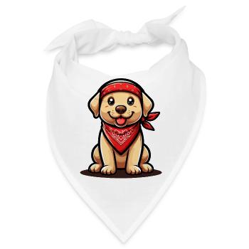 Niedlicher Hund: Liebenswertes Haustier - Bandana - Weiß - Vorne