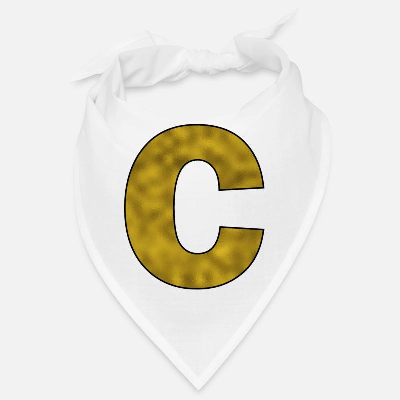 Buchstabe C Gold - Bandana - Weiß