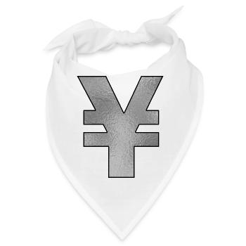 Yenzeichen Silber - Bandana - Weiß - Vorne