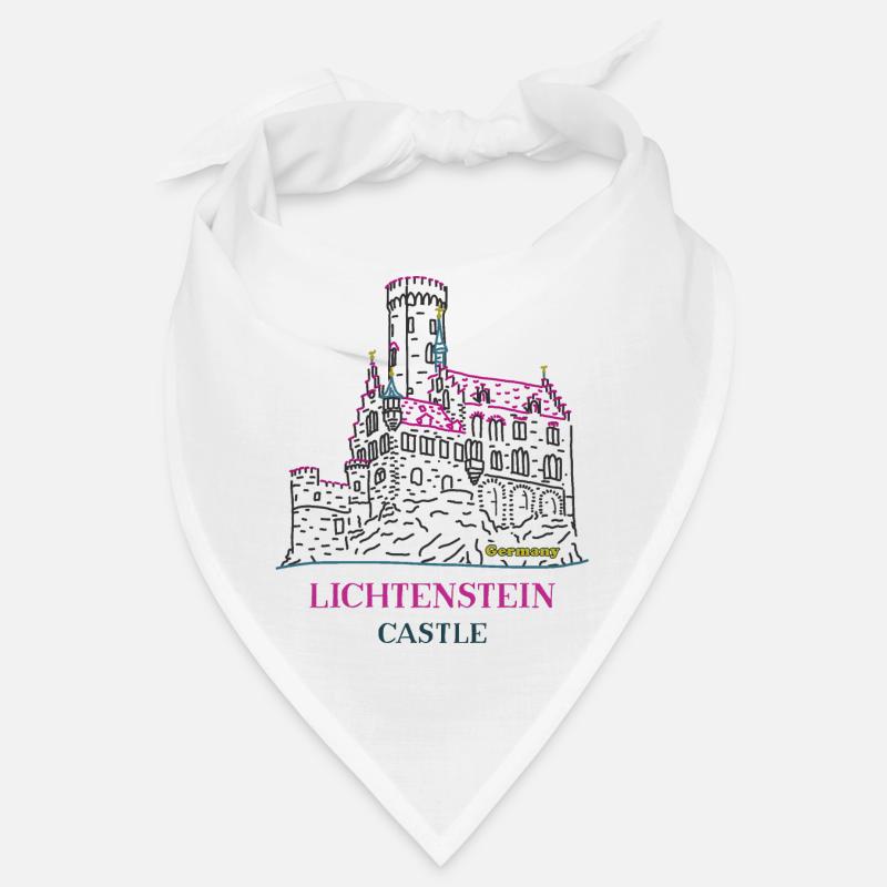Lichtenstein Castle, Germany, Hand Drawing Bandana