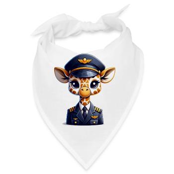Cute Giraffe Pilot - Bandana - Weiß - Vorne