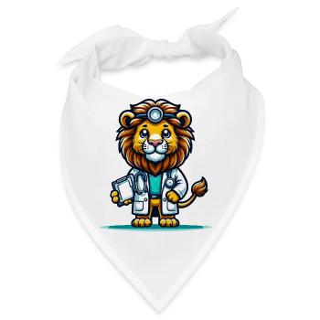 Cute Lion Doctor - Bandana - Weiß - Vorne