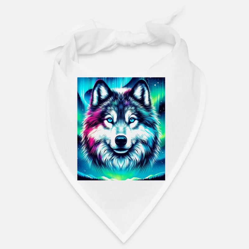 Chien loup husky - Bandana - blanc