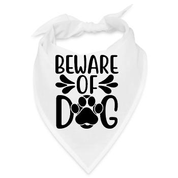 Aufpassen Hund Hundeliebhaber - Bandana - Weiß - Vorne