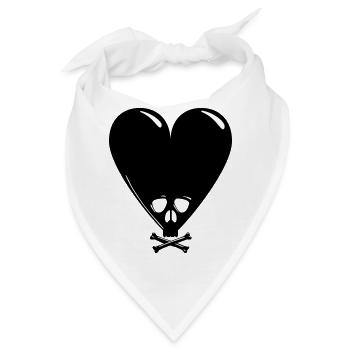 Schwarzer Valentinstag - Bandana - Weiß - Vorne