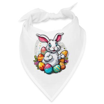 Osterhase / Ostern / Eier / Feiertage / Osterfest - Bandana - Weiß - Vorne