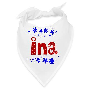 Ina Name Geburtstag - Bandana - Weiß - Vorne