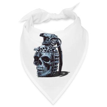 Design der Skelettgranate - Bandana - Weiß - Vorne