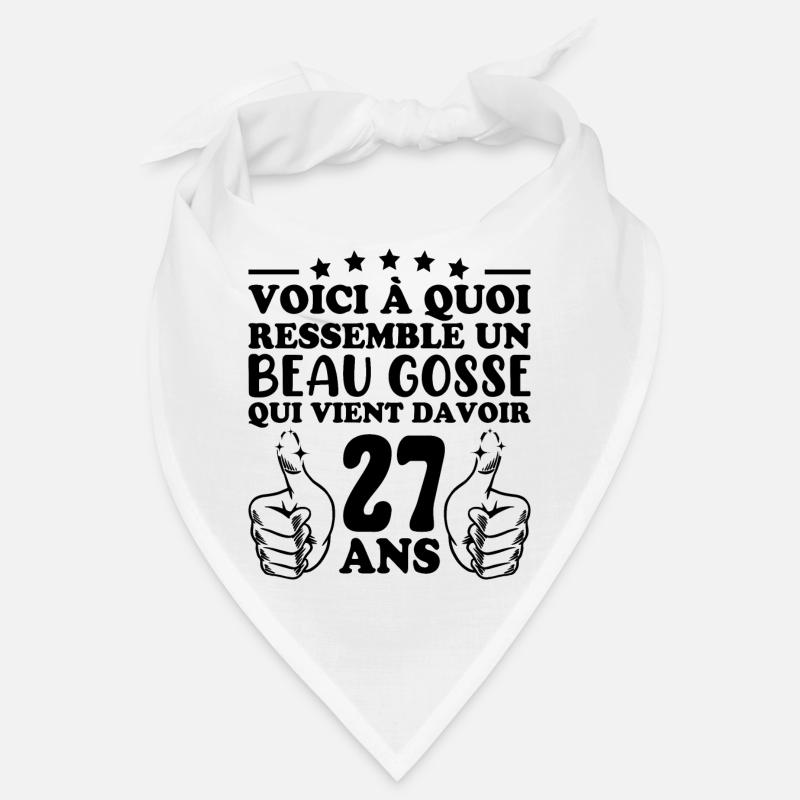 27 Years Old Gift Idea Humor Birthday Handsome Kid Bandana