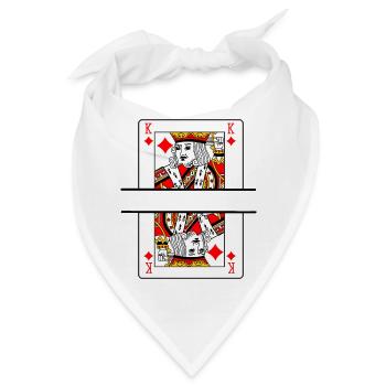 Spielkartenkönig der Karos mit Bannerplatz - Bandana - Weiß - Vorne