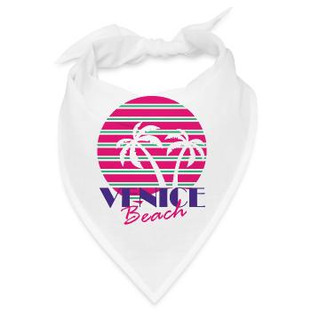 Venice Beach mit Palmen - Bandana - Weiß - Vorne