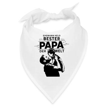 Ehemann Held bester Papa der Welt - Bandana - Weiß - Vorne