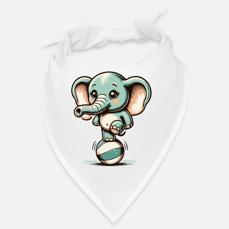 Éléphant de dessin animé mignon sur ballon d’exercice Bandana