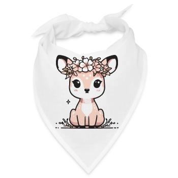süßes Reh - Bandana - Weiß - Vorne