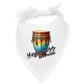 Das Glück schlägt hart zu - Aztec Style Drum - Bandana - Weiß - Vorne