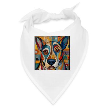 Abstraktes skurriles Hundedesign - Bandana - Weiß - Vorne