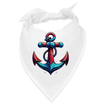 Ein Anker - Bandana - Weiß - Vorne