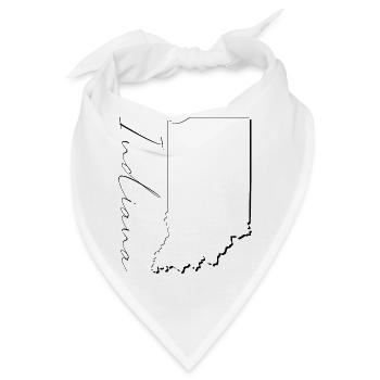 Indiana State Landkarte als Umriss IN - Bandana - Weiß - Vorne